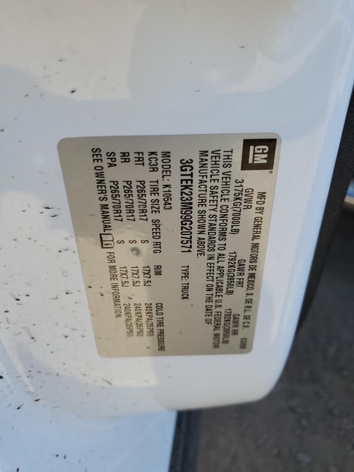 2009 GMC Sierra VIN 3GTEK23M99G207571 Copart auction photo, rear end damage thumbnail 14
