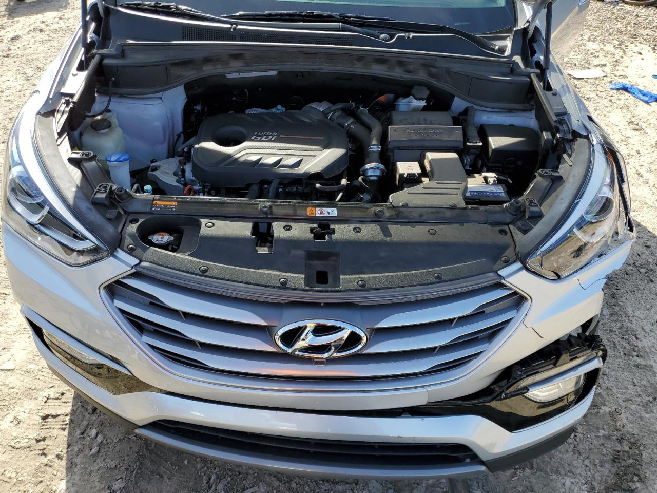 2017 Hyundai Santa Fe VIN 5XYZW4LA5HG484982 Copart auction photo, front end damage thumbnail 11