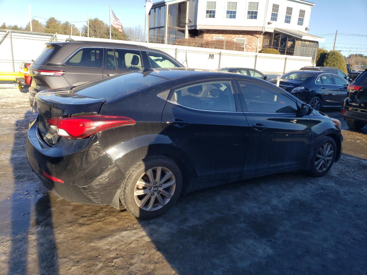 2015 Hyundai Elantra VIN KMHDH4AE9FU438153 Copart auction photo, rear end damage thumbnail 3