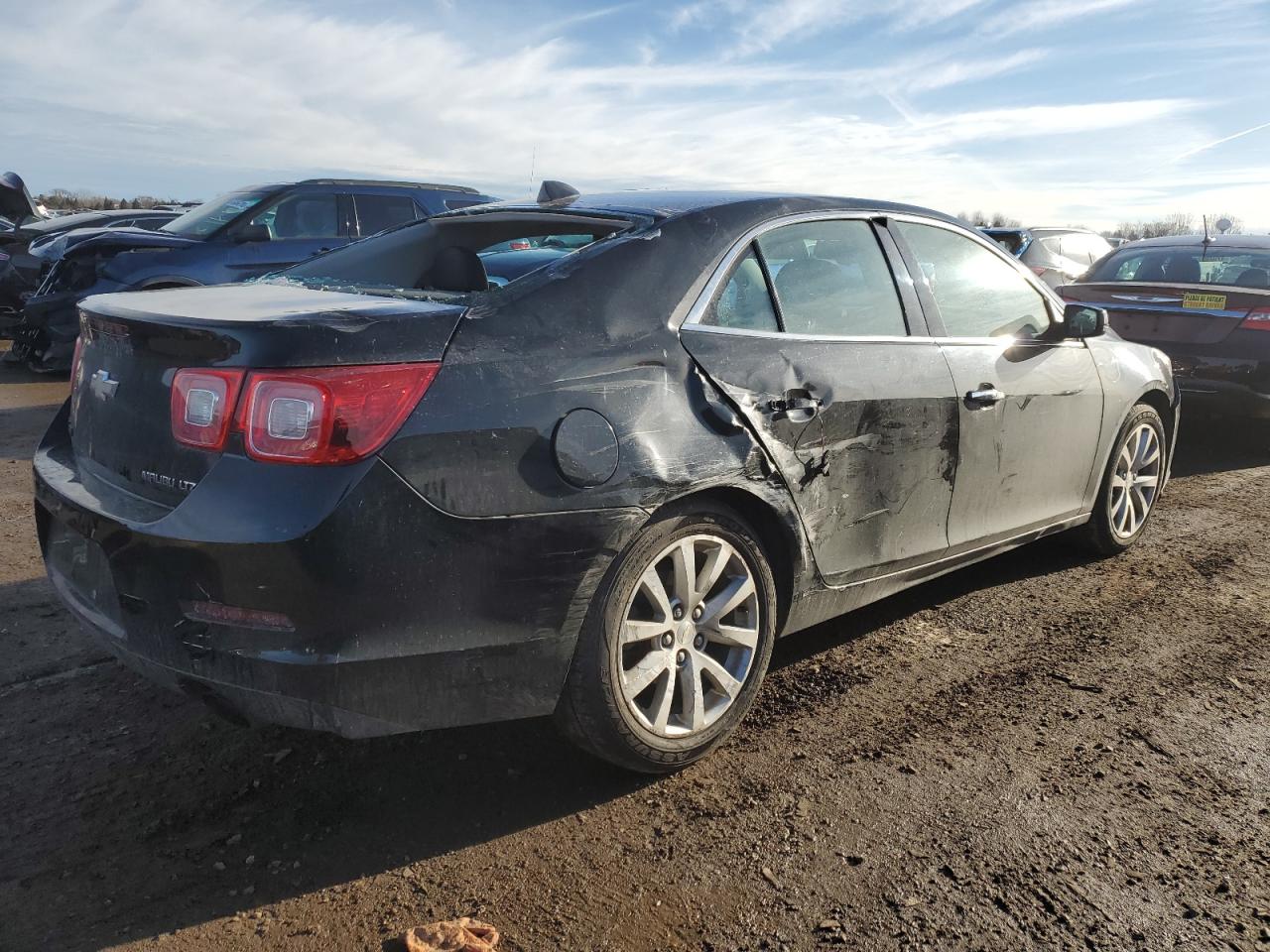 2013 Chevrolet Malibu VIN 1G11H5SA2DF265014 Copart auction photo, side / front end damage thumbnail 3