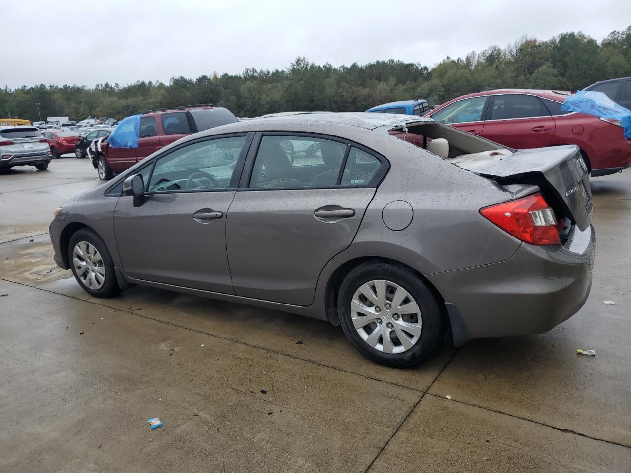 2012 Honda Civic VIN 2HGFB2F56CH601112 Copart auction photo, rear end damage thumbnail 2