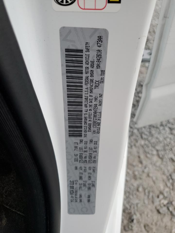 2019 RAM 1500 VIN 1C6SRFGT0KN847244 Copart auction photo, front end damage thumbnail 12