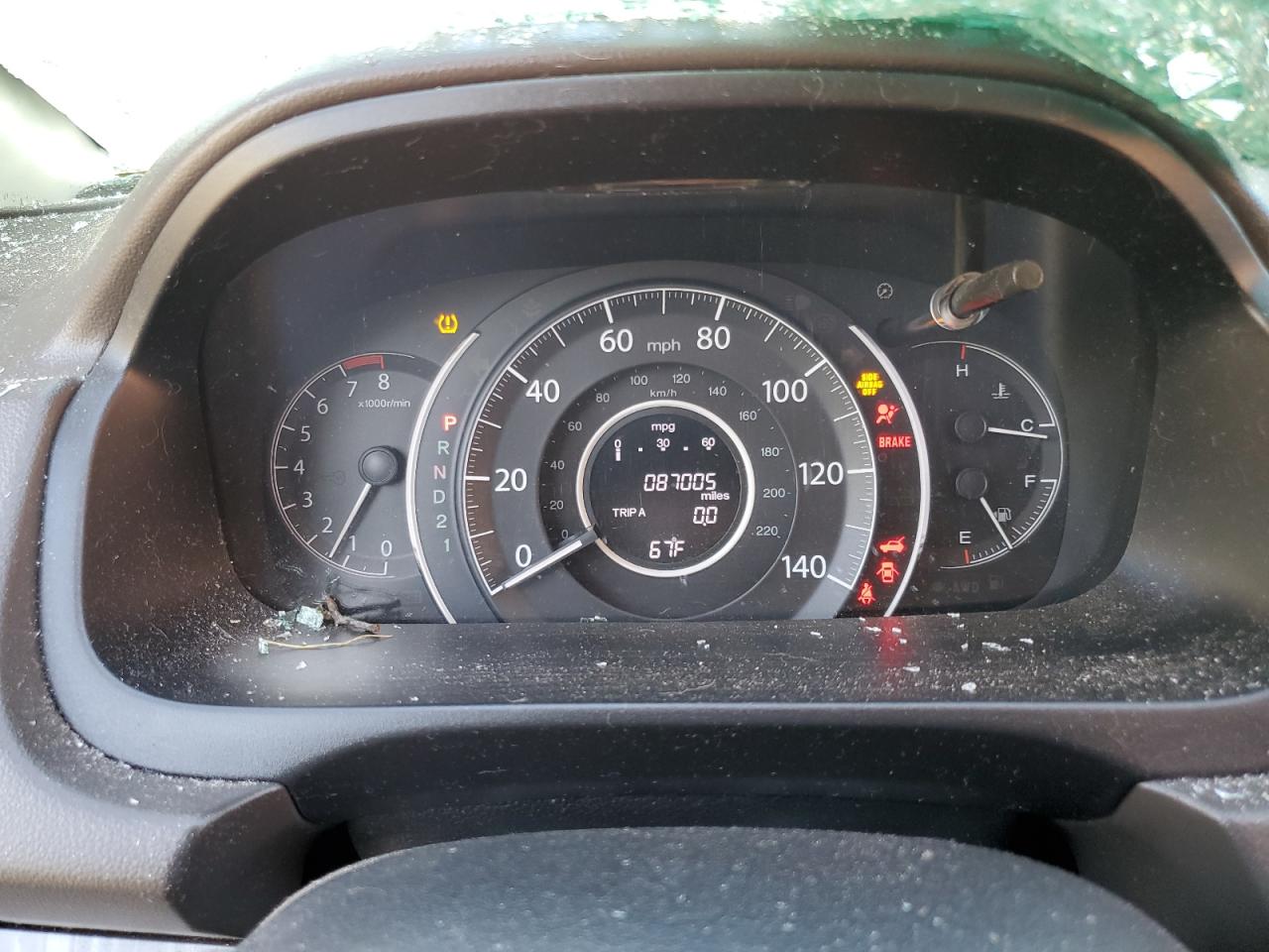 2012 Honda CR-V VIN 5J6RM4H73CL034290 Copart auction photo, rollover damage thumbnail 9