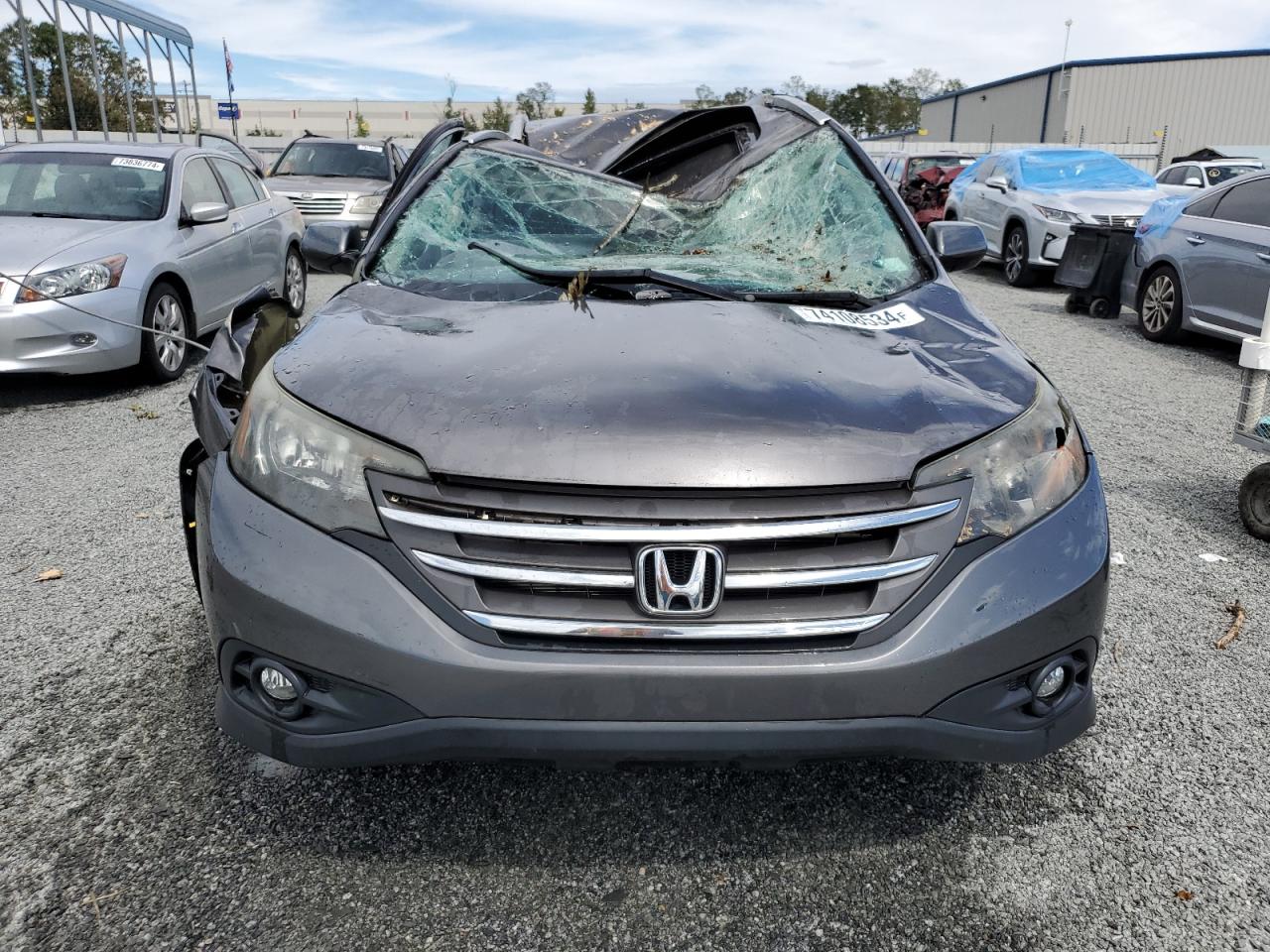 2014 Honda CR-V VIN 2HKRM3H76EH500267 Copart auction photo, top/roof damage thumbnail 5