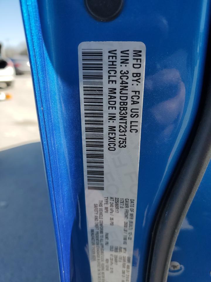 2022 Jeep Compass VIN 3C4NJDBB3NT231753 Copart auction photo, biohazard/chemical / front end damage thumbnail 14