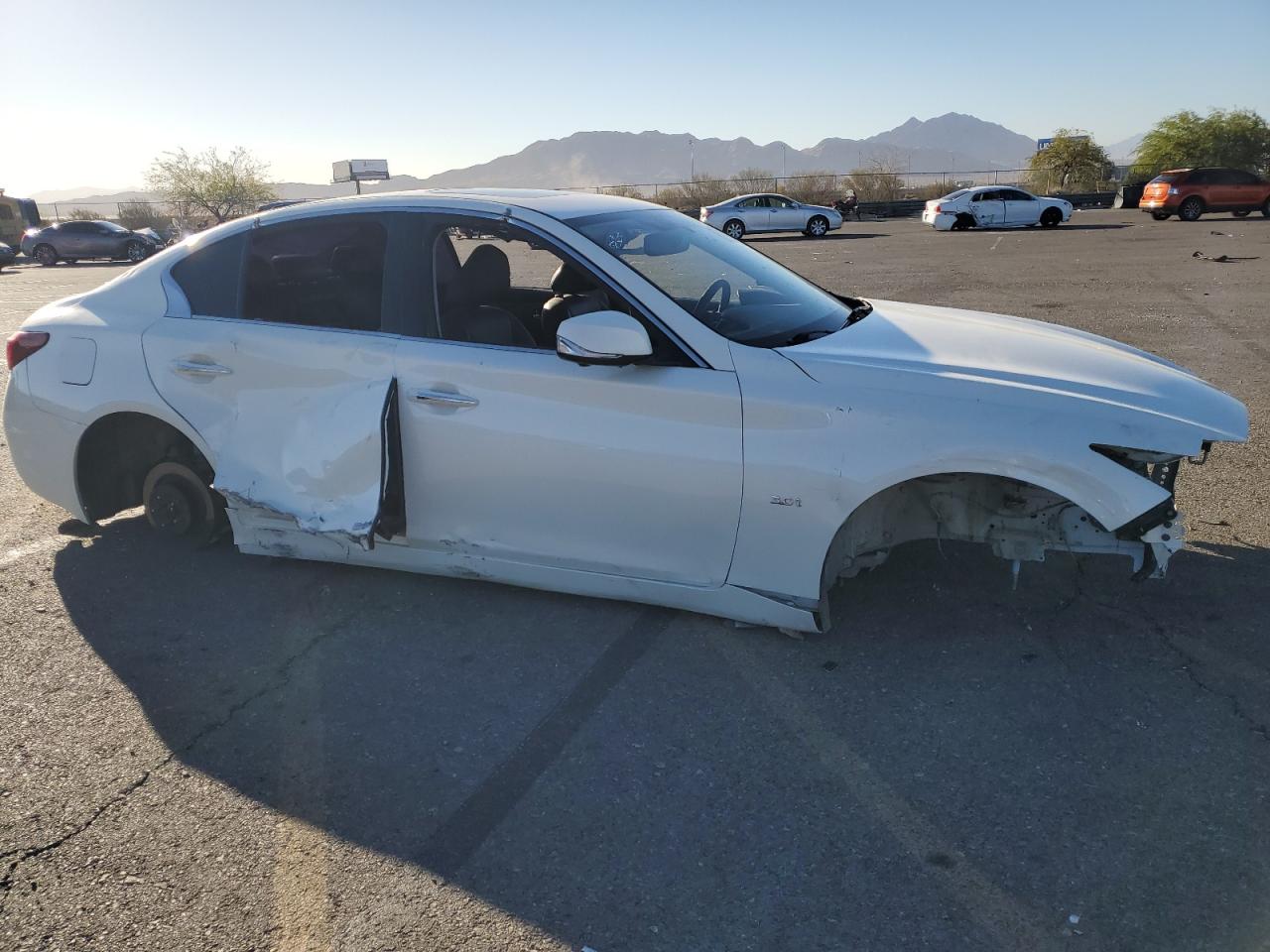 2020 Infiniti Q50 VIN JN1EV7AP0LM203241 Copart auction photo, vandalism damage thumbnail 4
