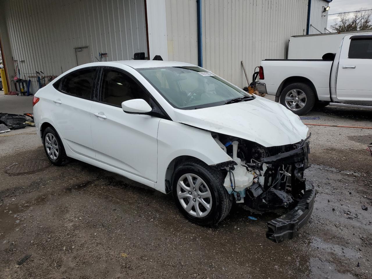 2014 Hyundai Accent VIN KMHCT4AE3EU715940 Copart auction photo, front end damage thumbnail 4