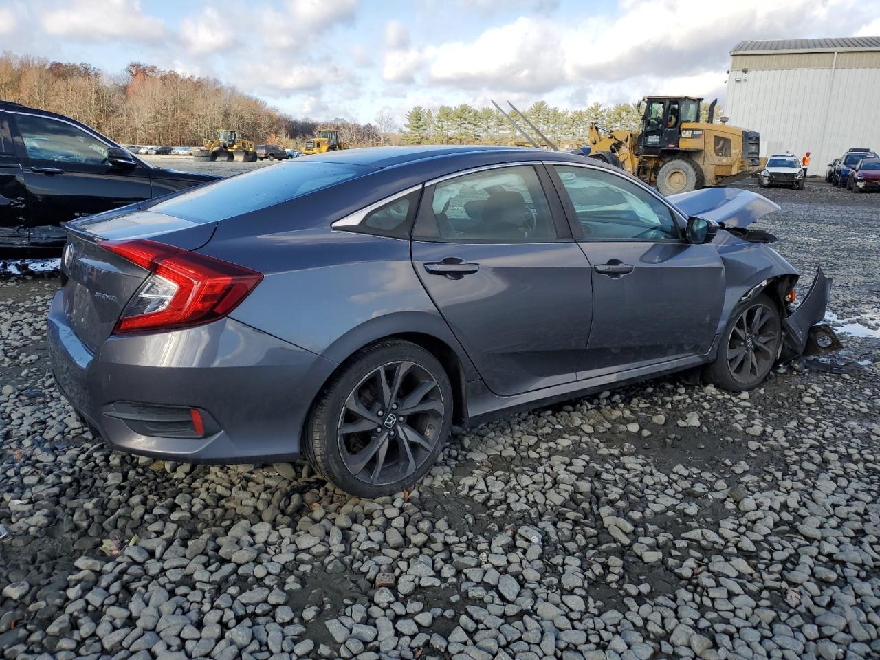 2019 Honda Civic VIN 2HGFC2F81KH561446 Copart auction photo, front end / side damage thumbnail 3