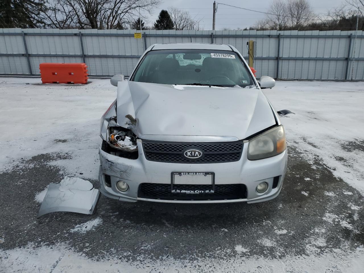 2008 KIA Spectra VIN KNAFE162285019140 Copart auction photo, front end damage thumbnail 5