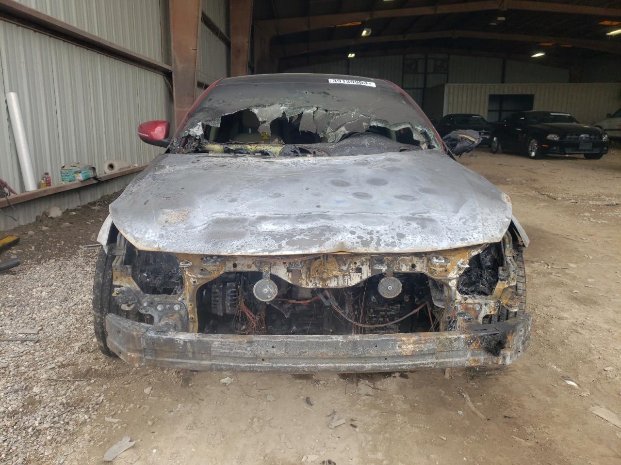 2014 KIA Optima VIN 5XXGN4A71EG277183 Copart auction photo, burn - engine / front end damage thumbnail 5