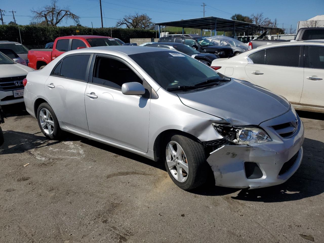 2012 Toyota Corolla VIN 2T1BU4EE0CC781928 Copart auction photo, side / front end damage thumbnail 4