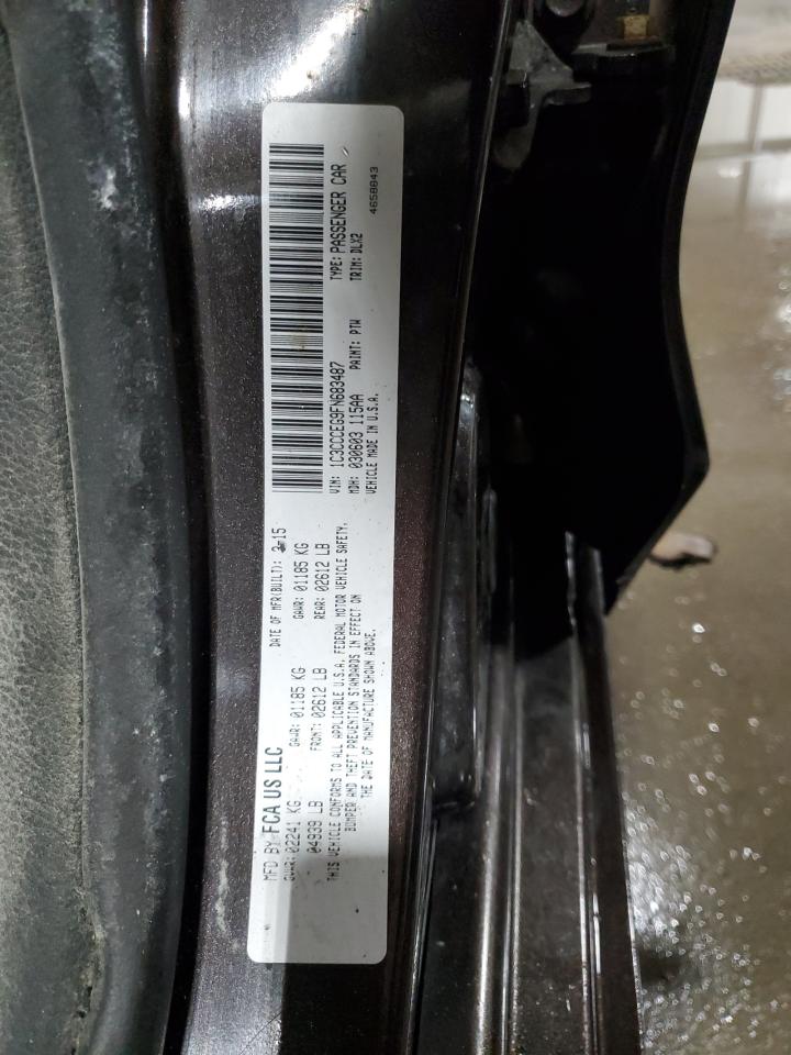 2015 Chrysler 200 VIN 1C3CCCEG9FN683487 Copart auction photo, burn - interior damage thumbnail 12