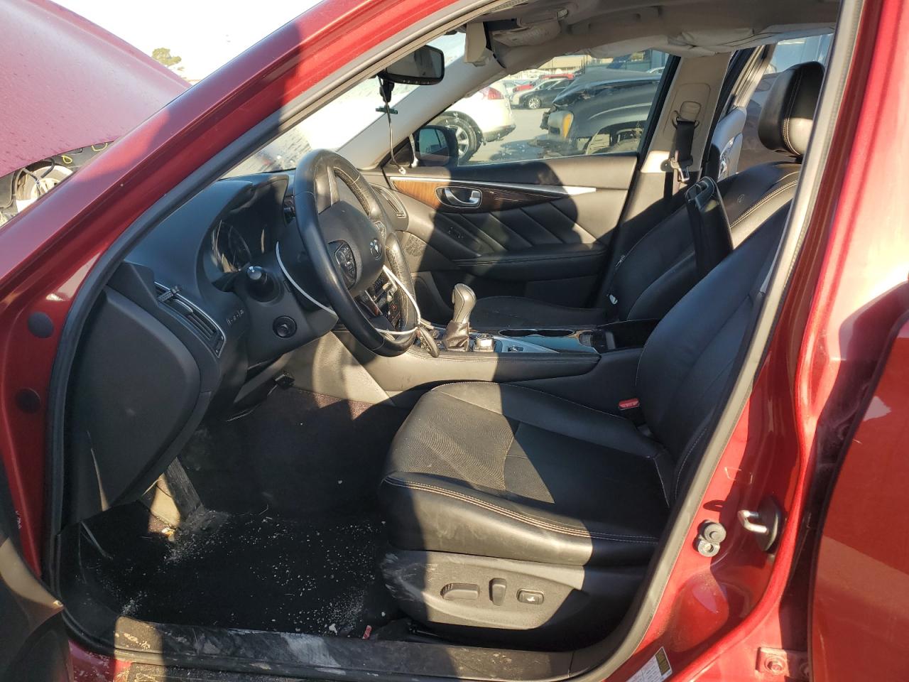2014 Infiniti Q50 VIN JN1BV7AR5EM683087 Copart auction photo, front end / frame damage damage thumbnail 7