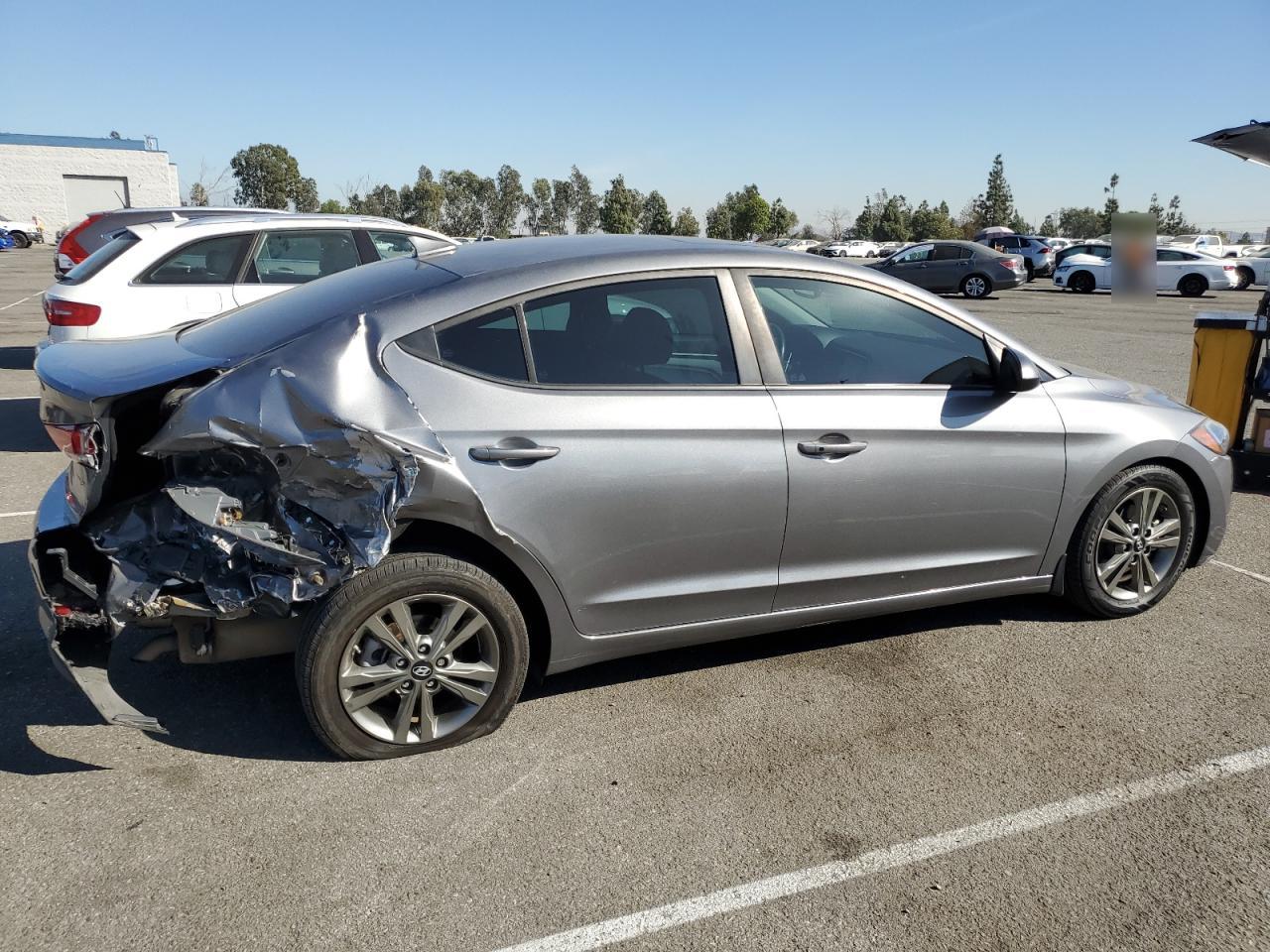 2018 Hyundai Elantra VIN 5NPD84LF0JH319856 Copart auction photo, rear end / side damage thumbnail 3