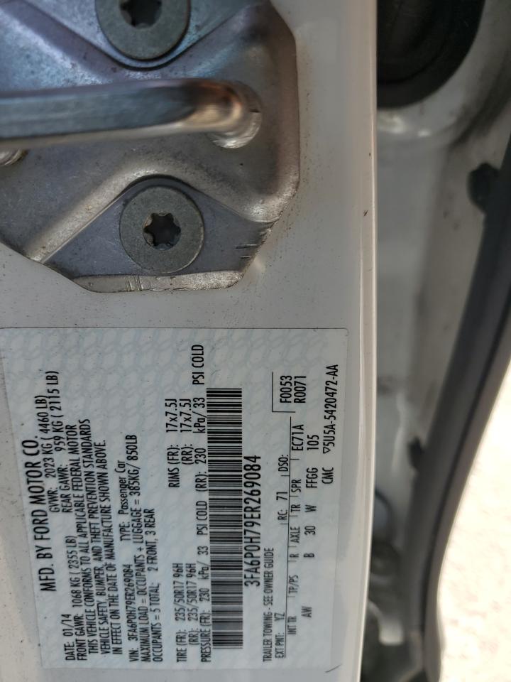 2014 Ford Fusion VIN 3FA6P0H79ER269084 Copart auction photo, front end / side damage thumbnail 14