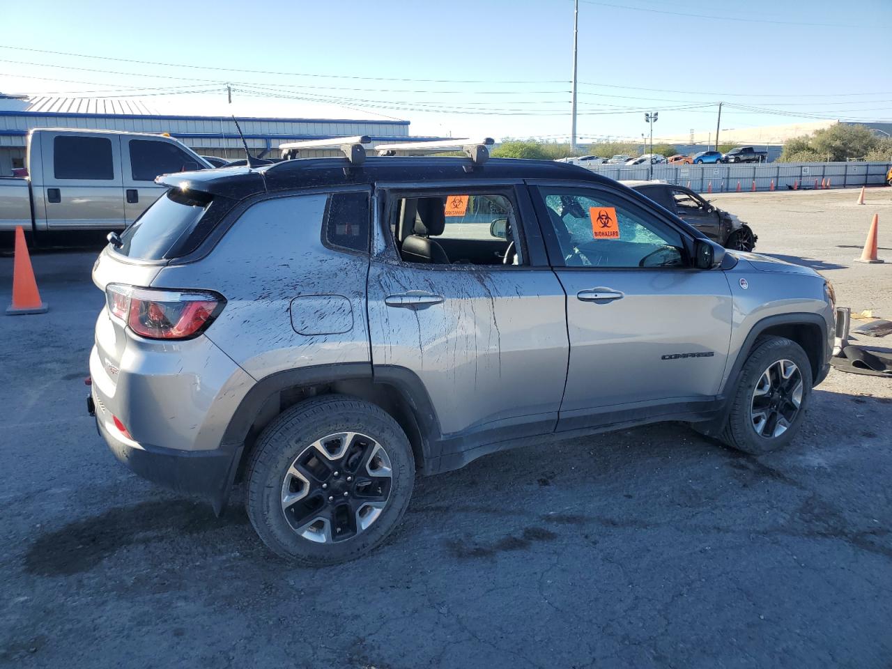 2018 Jeep Compass VIN 3C4NJDDB7JT424317 Copart auction photo, front end / side damage thumbnail 3