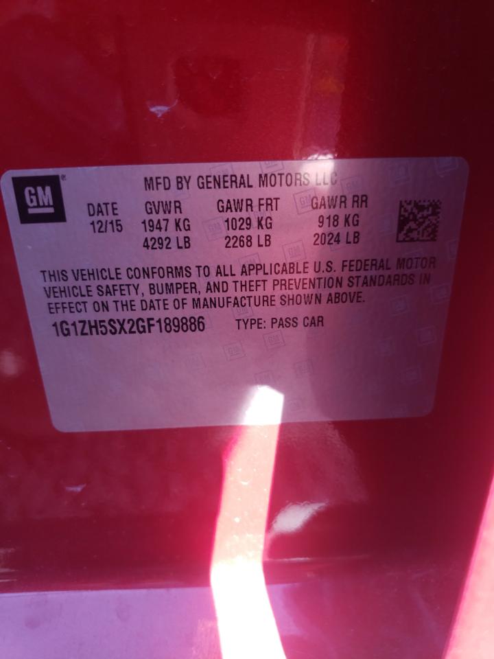 2016 Chevrolet Malibu VIN 1G1ZH5SX2GF189886 Copart auction photo, side damage thumbnail 12
