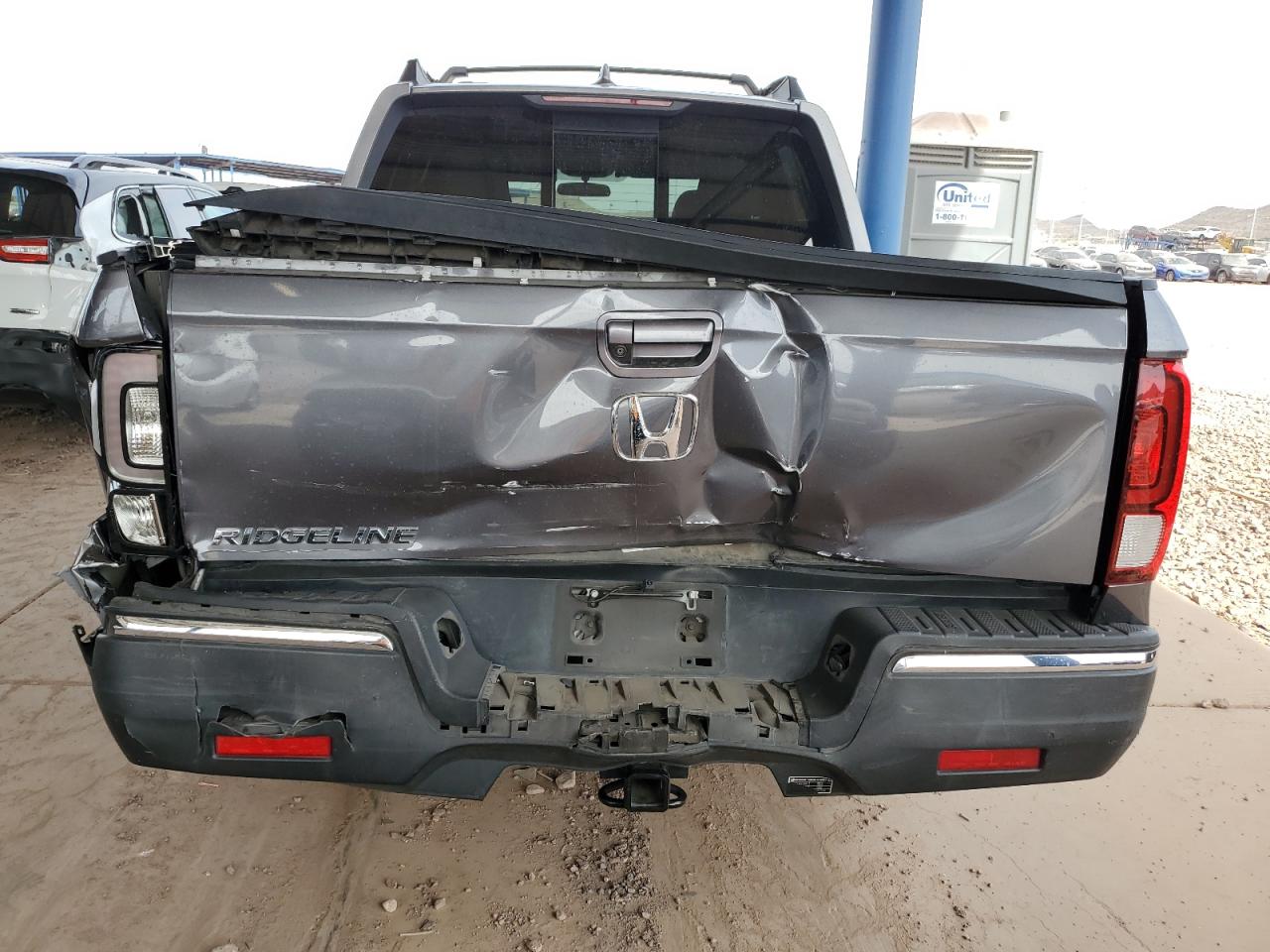 2019 Honda Ridgeline VIN 5FPYK2F50KB004377 Copart auction photo, rear end damage thumbnail 6