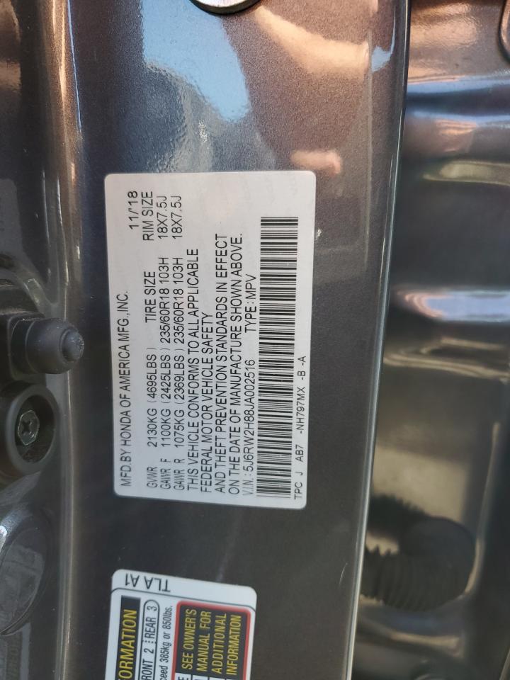 2018 Honda CR-V VIN 5J6RW2H88JA002516 Copart auction photo, all over damage thumbnail 14