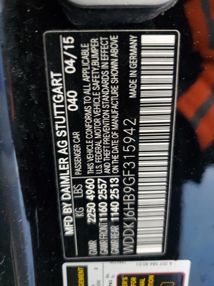 2016 Mercedes-Benz E-klasse VIN WDDKJ6HB9GF315942 Copart auction photo, front end damage thumbnail 13