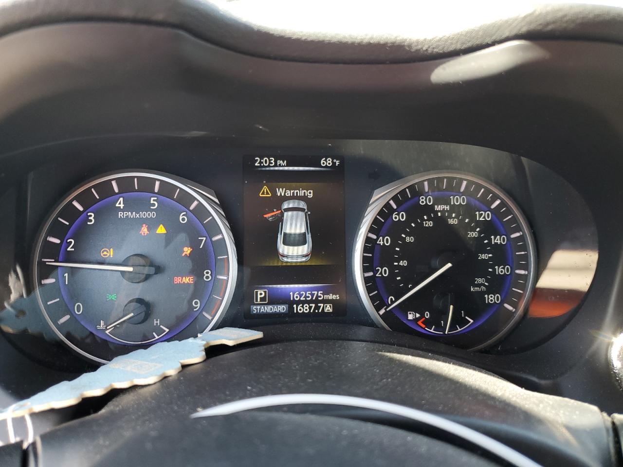 2014 Infiniti Q50 VIN JN1BV7AR2EM681491 Copart auction photo, undercarriage / front end damage thumbnail 9
