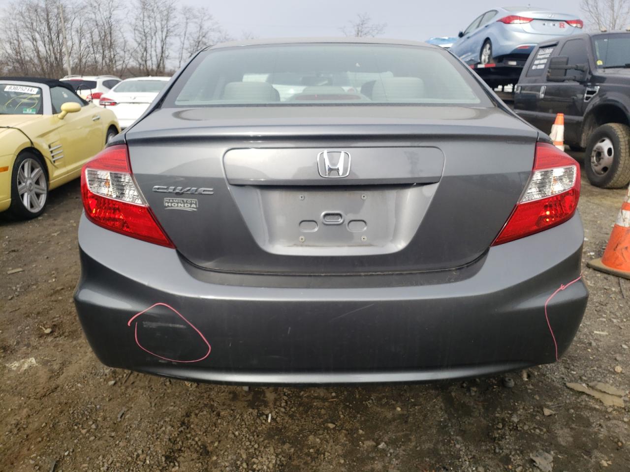 2012 Honda Civic VIN 19XFB2F55CE389801 Copart auction photo, side damage thumbnail 6