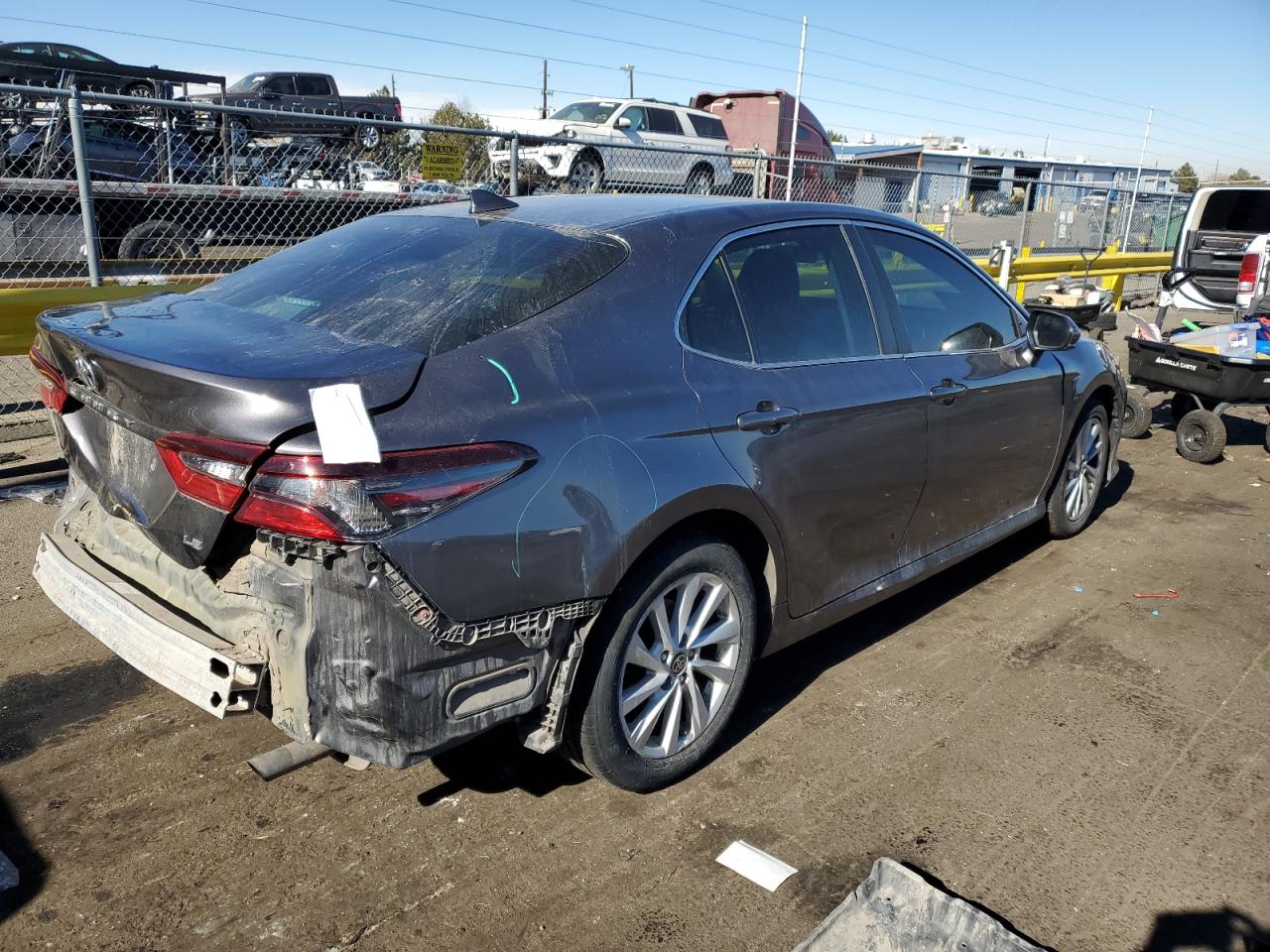 2021 Toyota Camry VIN 4T1C11AK6MU598296 Copart auction photo, rear end damage thumbnail 3