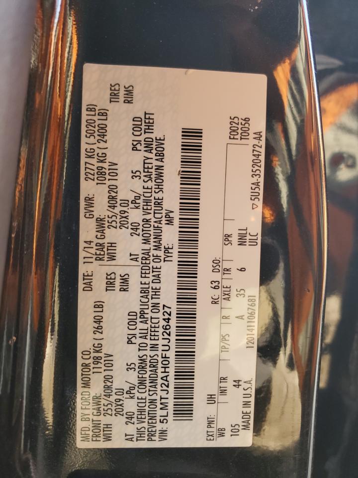 2015 Lincoln MKZ VIN 5LMTJ2AH0FUJ26427 Copart auction photo, side damage thumbnail 12