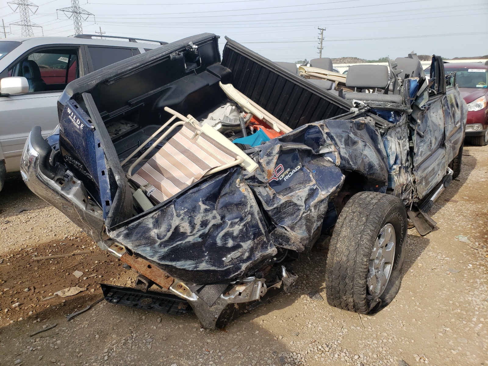 2006 Toyota Tacoma VIN 5TELU42N16Z296205 Copart auction photo, top/roof / rear end damage thumbnail 4