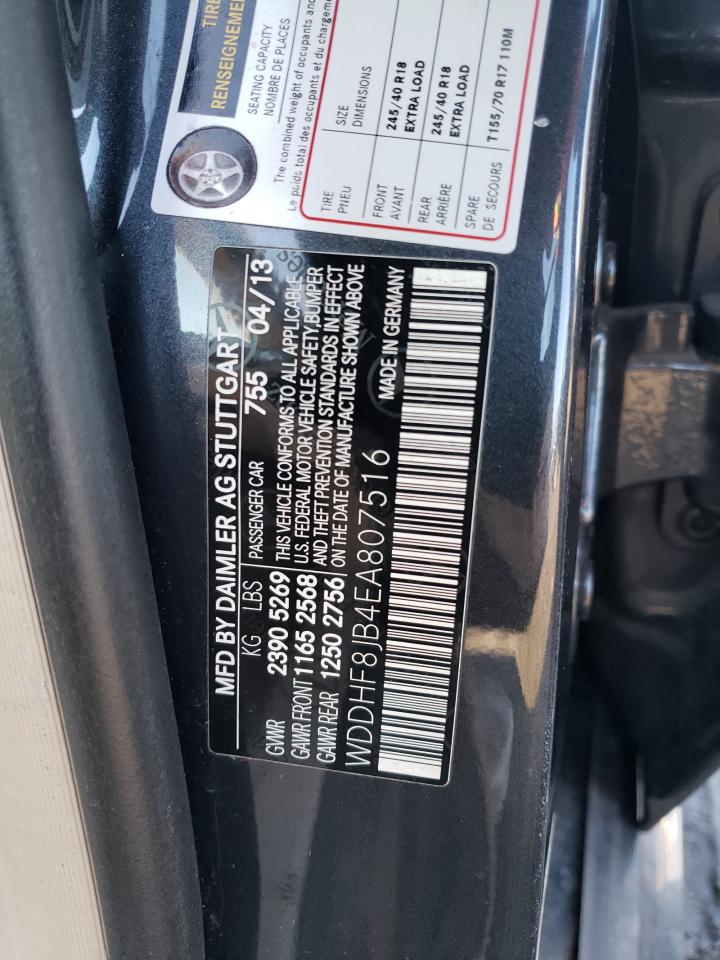 2014 Mercedes-Benz E-klasse VIN WDDHF8JB4EA807516 Copart auction photo, all over / undercarriage damage thumbnail 14