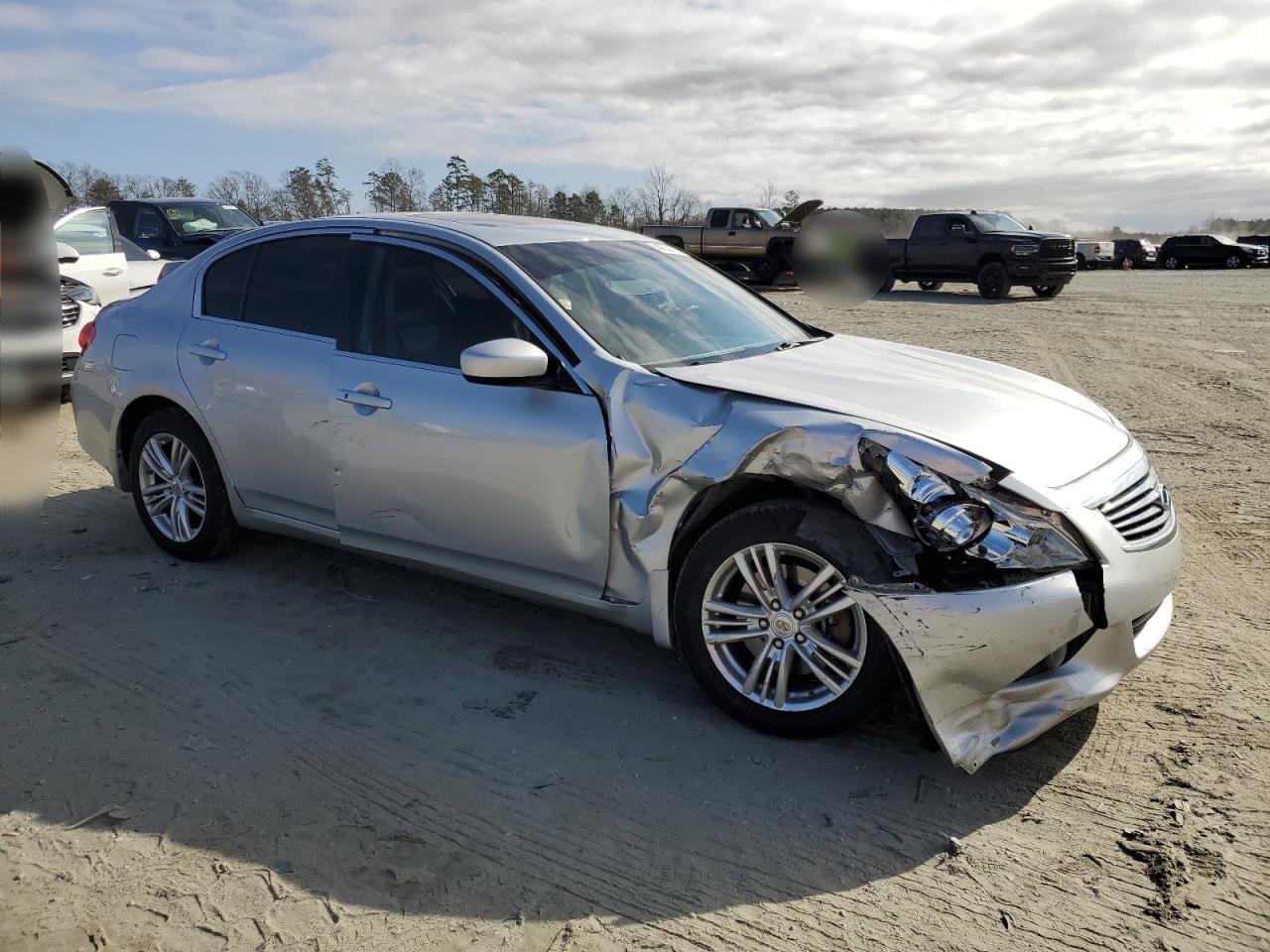2013 Infiniti G VIN JN1CV6AR4DM750310 Copart auction photo, front end damage thumbnail 4