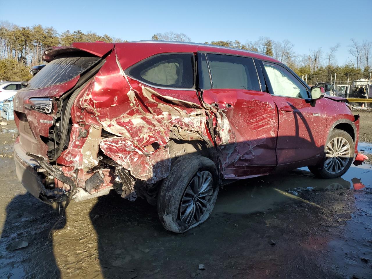 2021 Toyota Highlander VIN 5TDEBRCH4MS051025 Copart auction photo, all over / undercarriage damage thumbnail 3
