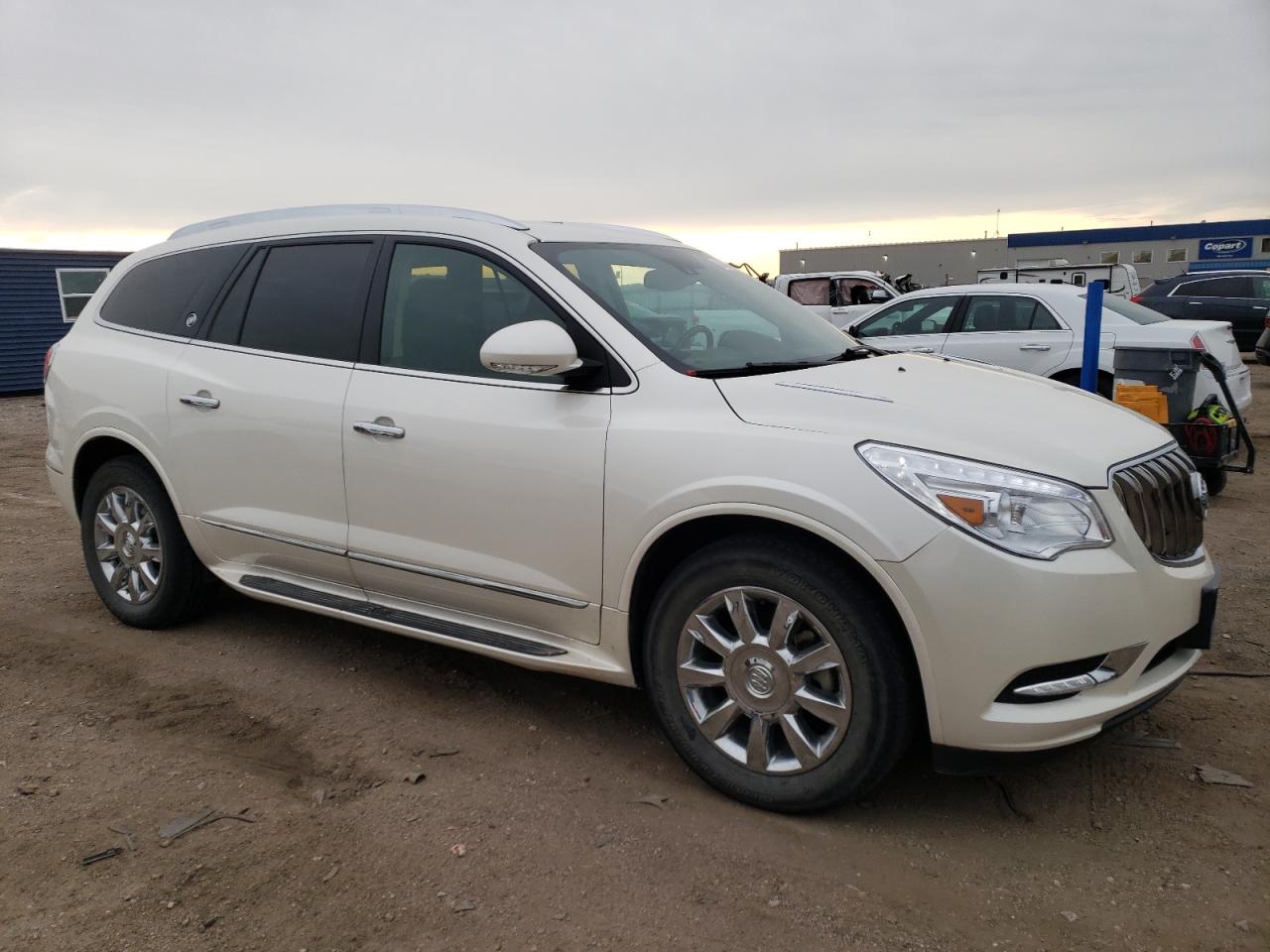 2014 Buick Enclave VIN 5GAKRBKD5EJ297571 Copart auction photo, front end / side damage thumbnail 4