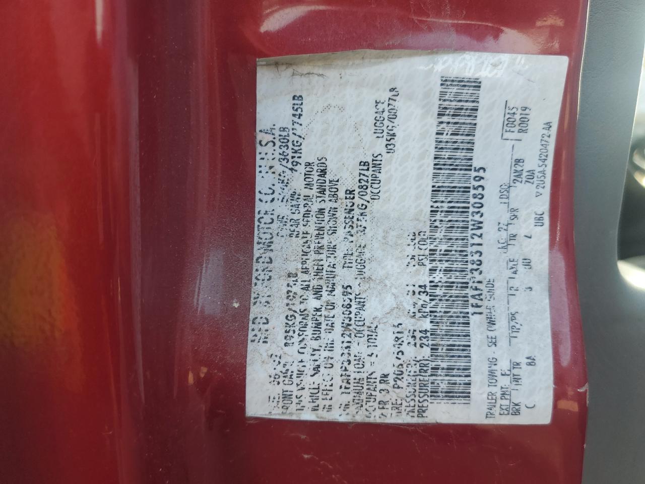 2004 Ford Focus VIN 1FAFP34314W127053 Copart auction photo, front end damage thumbnail 13