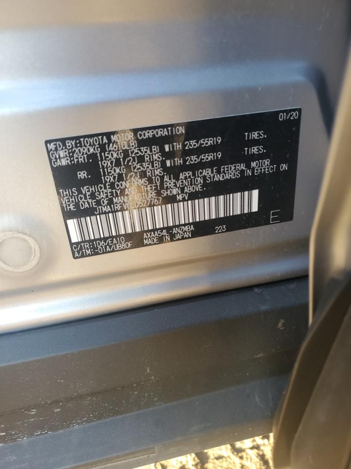2020 Toyota RAV 4 VIN JTMA1RFV0LD527767 Copart auction photo, front end / side damage thumbnail 13
