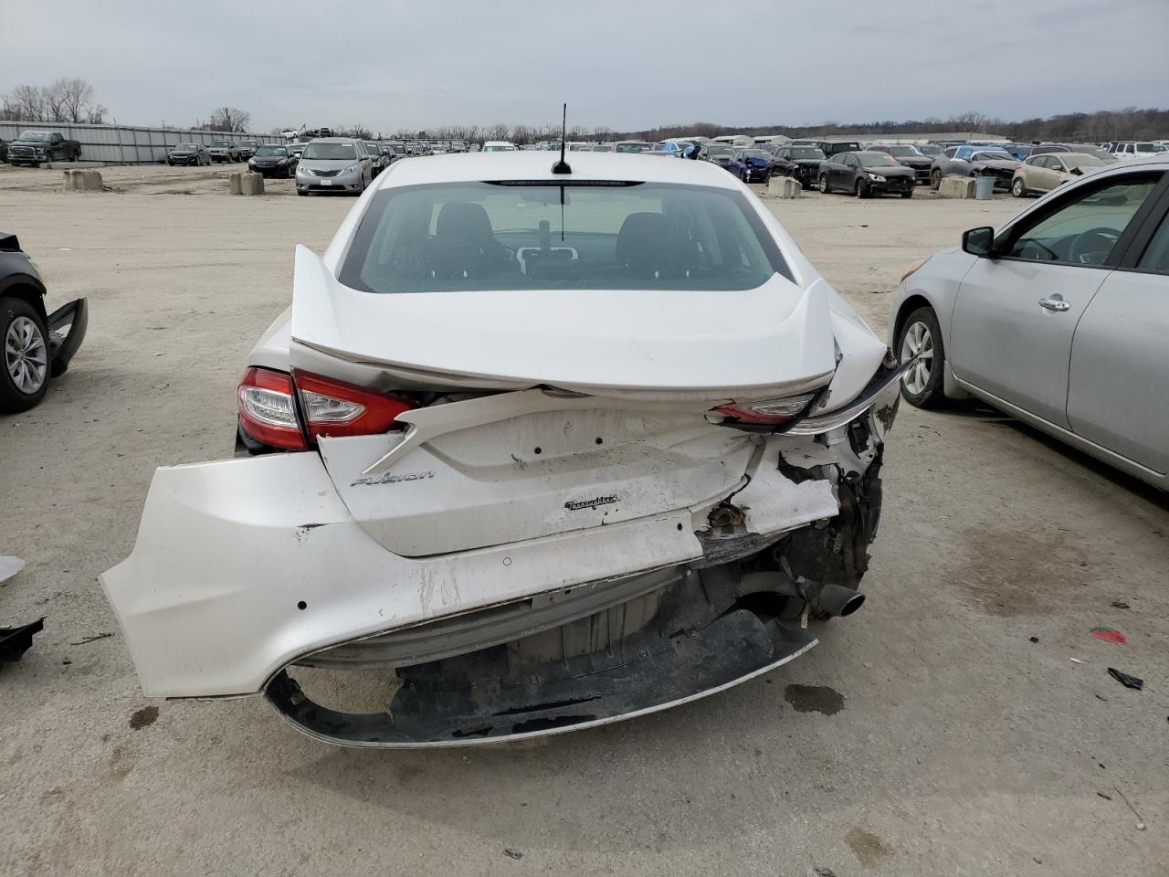 2014 Ford Fusion VIN 3FA6P0H70ER377559 Copart auction photo, rear end damage thumbnail 6