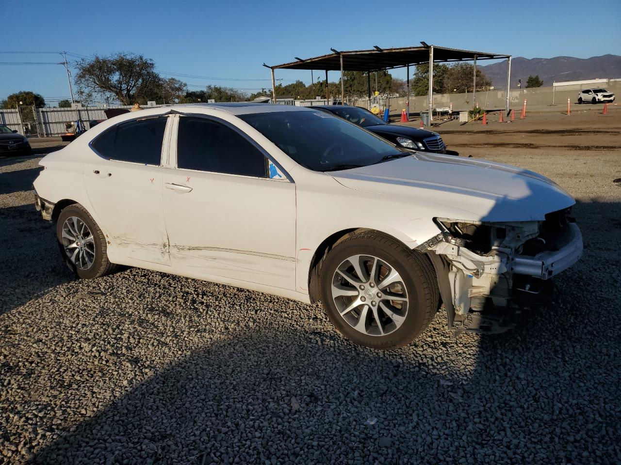 2017 Acura TLX VIN 19UUB1F58HA001182 Copart auction photo, side damage thumbnail 4