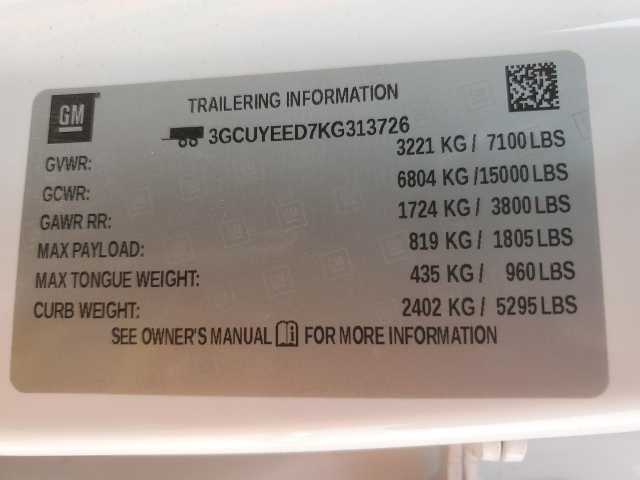 2019 Chevrolet Silverado VIN 3GCUYEED7KG313726 Copart auction photo, burn damage thumbnail 12