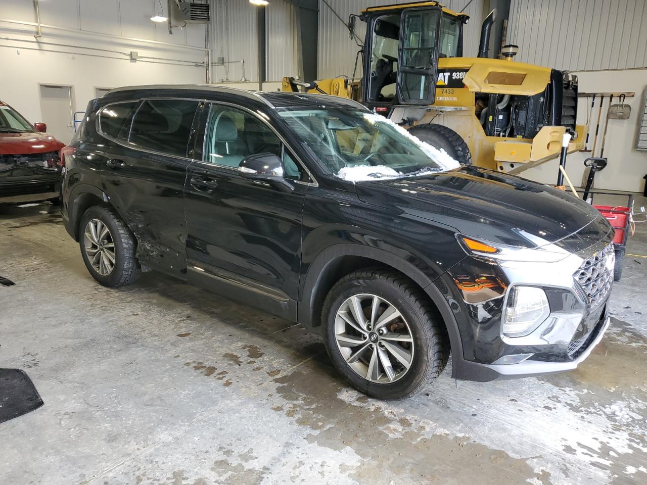 2019 Hyundai Santa Fe VIN 5NMS3CAD9KH122572 Copart auction photo, side / front end damage thumbnail 4