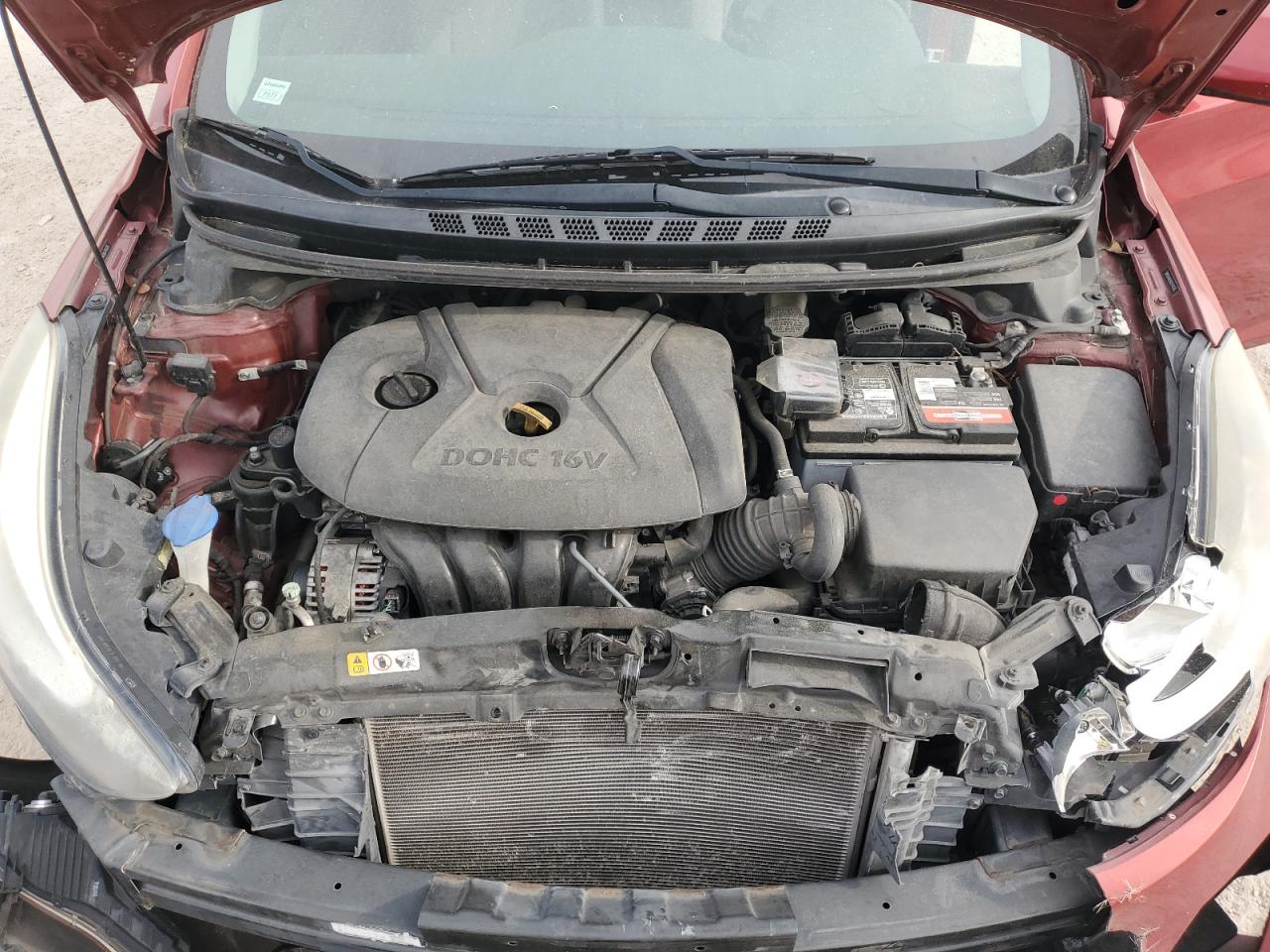 2016 Hyundai Elantra VIN 5NPDH4AE9GH741076 Copart auction photo, front end damage thumbnail 11