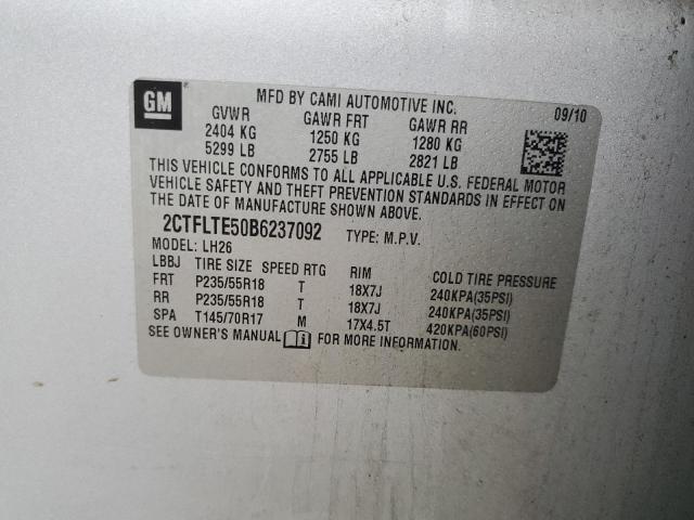 2011 GMC Terrain VIN 2CTFLTE50B6237092 Copart auction photo, front end / minor dent/scratches damage thumbnail 13