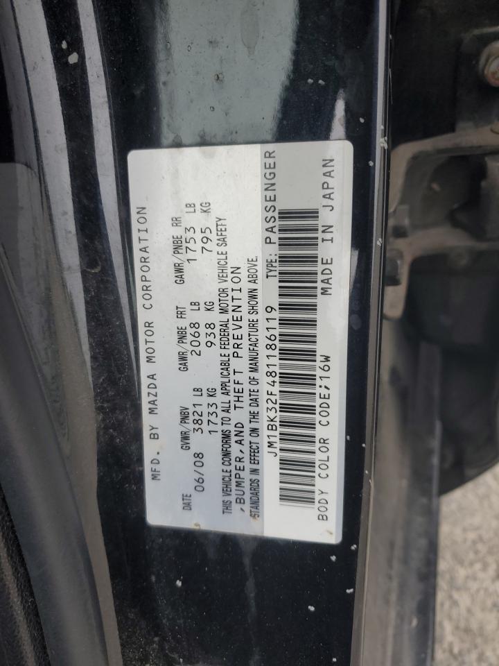 2008 Mazda 3 VIN JM1BK32F481186119 Copart auction photo, front end damage thumbnail 14