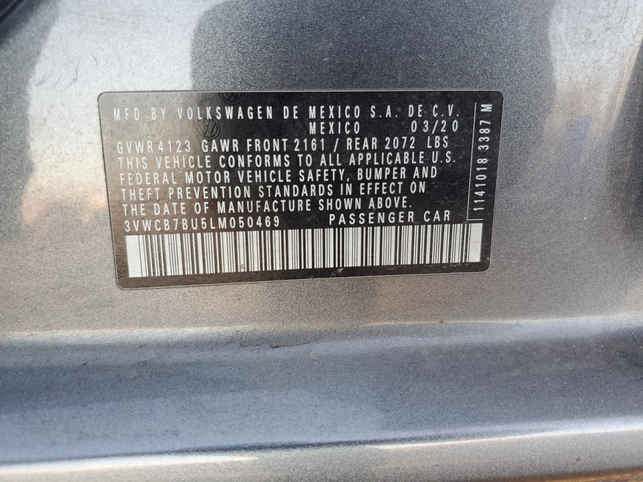 2020 Volkswagen Jetta VIN 3VWCB7BU5LM050469 Copart auction photo, front end damage thumbnail 14