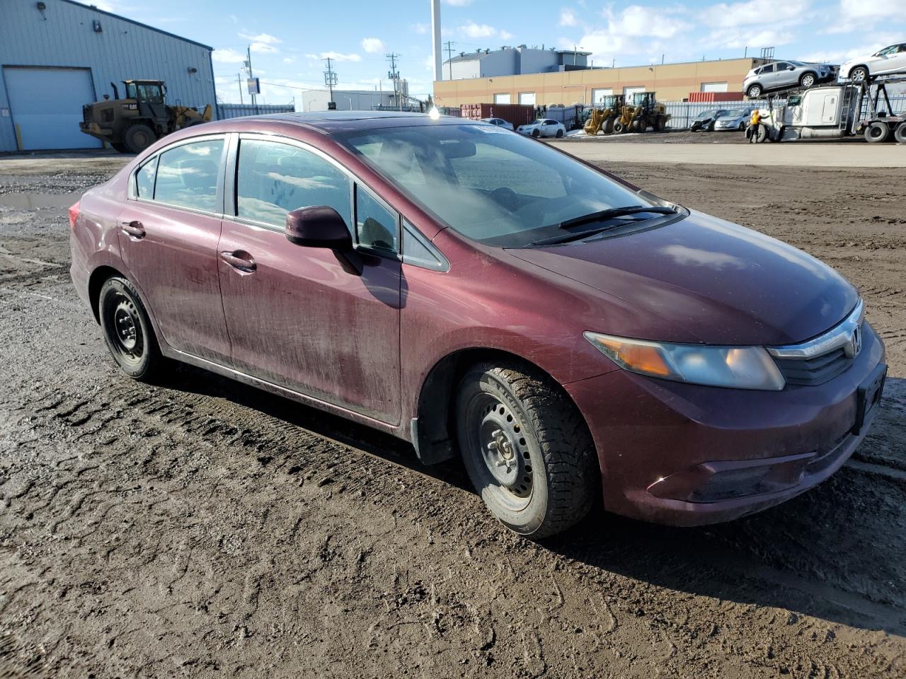 2012 Honda Civic VIN 2HGFB2F52CH052332 Copart auction photo, side / undercarriage damage thumbnail 4
