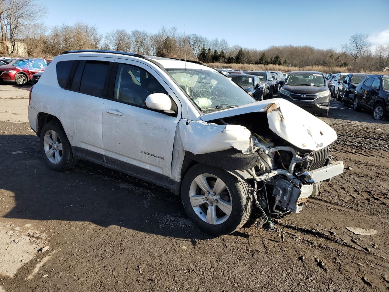 2015 Jeep Compass VIN 1C4NJDEB7FD109996 Copart auction photo, front end / side damage thumbnail 4