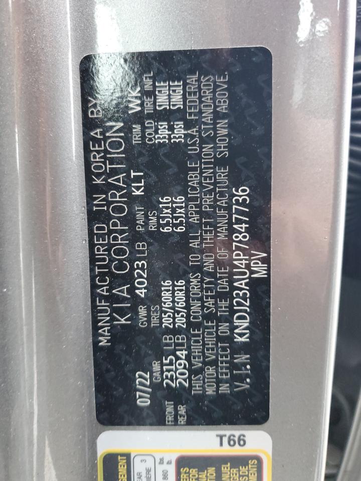 2023 KIA Soul VIN KNDJ23AU4P7847736 Copart auction photo, front end / side damage thumbnail 13