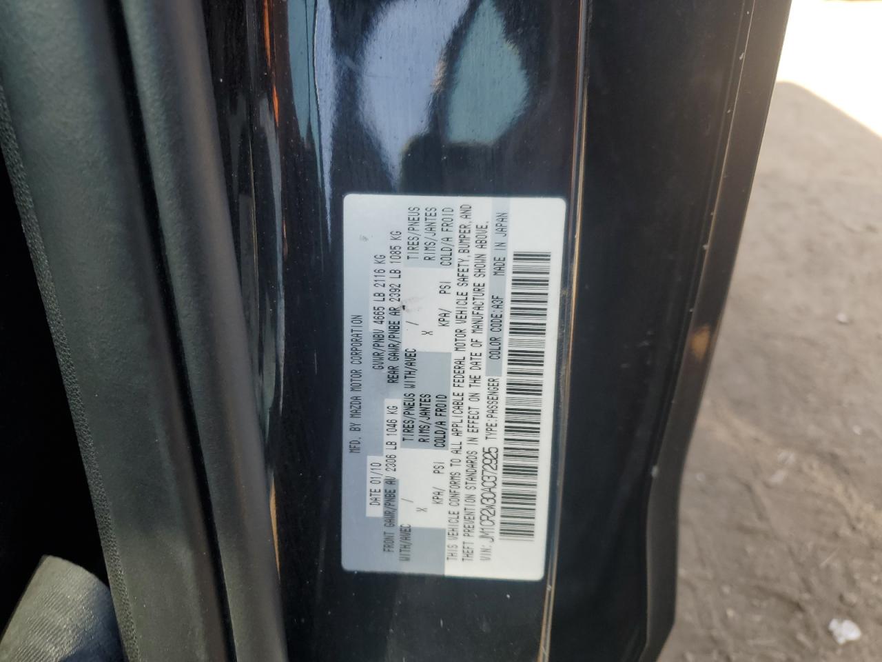 2010 Mazda 5 VIN JM1CR2W30A0372925 Copart auction photo, front end / minor dent/scratches damage thumbnail 14