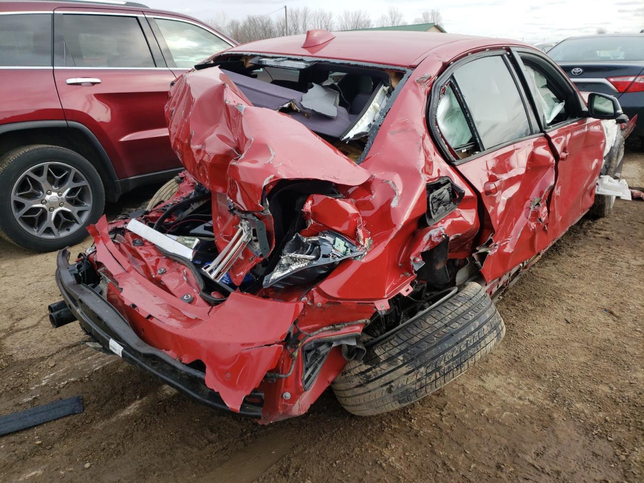 2014 BMW 3er VIN WBA3A5G51ENP29558 Copart auction photo, all over damage thumbnail 4