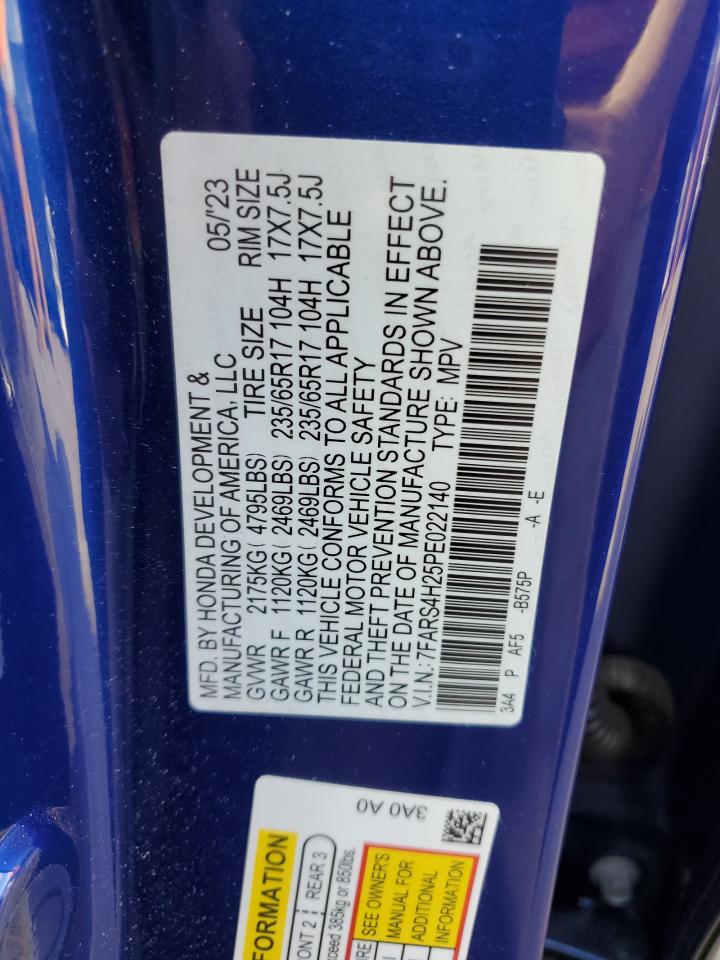2023 Honda CR-V VIN 7FARS4H25PE022140 Copart auction photo, front end damage thumbnail 13