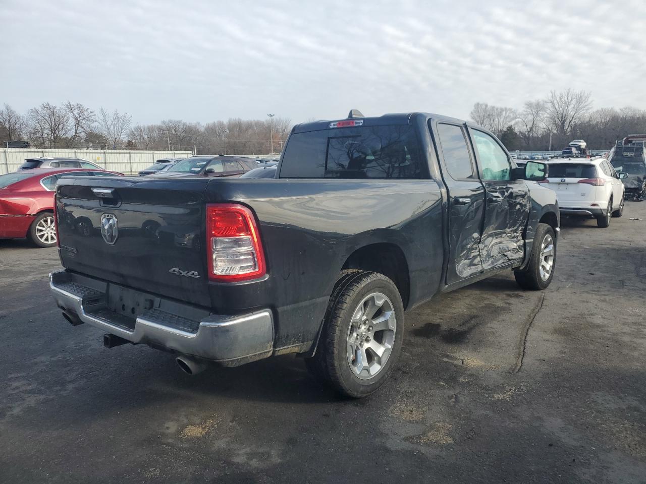 2019 RAM 1500 VIN 1C6SRFBTXKN903746 Copart auction photo, side damage thumbnail 3